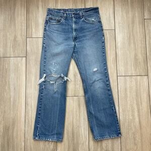 Vintage 1987 Levi's 553 Jeans Womens 30x27 Distressed Made USA Denim